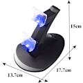 Miniatyrbild 5 av 5: (Svart) PS4 Controller Laddningsstation, Dubbel USB Snabbladdningsstativ med LED-indikator, Kompatibel