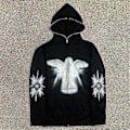 Miniatyrbillede 2 af 5: Herre- og dame skull lazy style 3D digital print hættetrøje med lange ærmer og lynlås (5XL)