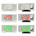 Miniatyrbild 3 av 4: LED Digital Projektionsväckarklocka Temperatur Datum Snooze Takprojektor (svart med röda bokstäver)