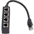 Miniatyrbilde 1 av 5: 1 til 4 Port RJ45 Splitter Adapter Jevn Overføring Utmerket Tilkobling Nettverkskabel Adapter