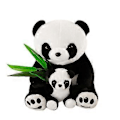 Miniatyrbild 1 av 5: Panda Plyschleksaker Söta Barn Djurdockor Bambu Panda Hemmakontor Dekorationsmaterial (25cm mor och son)