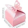 Miniatyrbillede 2 af 5: Pige Butterfly Dåb Dåse, 50stk Pink Candy Box, Dåb Dåse til
