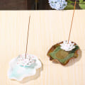 Miniatyrbillede 4 af 5: Røgelseholder, keramisk blomsterformet dekoration iskegle røgelse