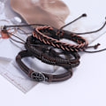 Miniatyrbilde 4 av 4: Ekte lær treet av livet armbånd menn kvinner, Tiger Eye Natur*