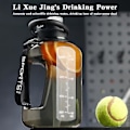 Miniatyrbild 3 av 5: 1700ml/2500ml Stor Vattenflaska med Skala Mode Stor Sportflaska för Träningspass(1700Ml Svart)