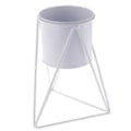 Miniatyrbillede 2 af 5: Nordisk Stand Sukkulent blomst farve grøn Pot Minimalistisk Metal Jern Vase Skrivebordsdekoration Rekvisitter (A Hvid)
