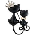 Miniatyrbilde 2 av 5: Krystall Rhinestone Katt Brosje & Nål Dobbel Katter Søte Brosjer Smykker Tilbehør For Kvinner 10