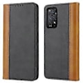 Miniatyrbilde 1 av 5: For Xiaomi Redmi Note 11 Pro Etui Kalveskinnstekstur 3 Kortlommer Fargesammenføyning Lærtelefondeksel (Stil A)