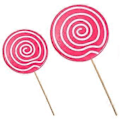 Miniatyrbilde 2 av 2: 2 stk. Realistisk Simulering Lollipop Rekvisitter Fotorekvisitter Falsk Lollipop Modell (Rød)