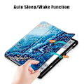 Pikkukuva 5 / 5: Älykäs nahkainen tabletin suojakotelo Samsung Galaxy Tab A9 Plus:lle (Aallot)