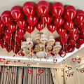 Miniatyrbild 5 av 5: 50 st Ruby Red Latex Partyballonger, Mörkröda Heliumballonger för