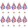Pikkukuva 1 / 2: 48 kpl Luova Iso-Britannian pöytälippu Iso-Britannian kansallinen maatunnus Pöytälippuja Pöytäkoriste kotiin ja toimistoon (24 kultaista pyöreää alustaa ja 24 Britannian lippua)
