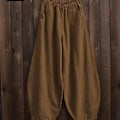 Miniatyrbillede 4 af 5: Japanske Plus Size Forår og Efterår Bomuld og Linned Løse Casual Bloomers Kvinder (XS beige)