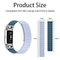 Miniatyrbillede 4 af 5: Silikon Magnetisk Urrem Til Fitbit Charge 3 / 4 (Sort)