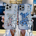 Miniatyrbild 3 av 5: Sött Skal för Iphone 13 Pro Max, Handledsrem Stativ Mjuk Tpu Stötskyddande, Cartoon Kawaii Omslag Mode Minnie Mouse Glitter Bling Design, Iphone Skal