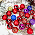Miniatyrbild 3 av 5: Julgranskula, julgranskula, juldekorationskula, matt och glänsande dekorationskula