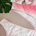 Miniatyrbillede 4 af 5: Udskåret badetøj i taljen, One Shoulder badedragt, Gradient Farve, High Leg Bikini, Sexet badetøj, Bikini, Hel Badedragt S(S )