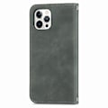 Miniatyrbillede 3 af 5: Retro Skin Feel Business Magnetisk Vandret Læderetui Til iPhone 12 / 12 Pro (Grå)