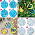Miniatyrbillede 2 af 5: Pakke med 4 Holografiske Julepyntforme Silikoneharpiksforme til Jule Nøglering Vedhæng Epoxy Smykkeform Blå (Blå)