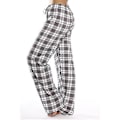 Miniatyrbillede 2 af 4: Dames Pyjamasbukser med Lommer, Bløde Flanel Check Pyjamasbukser til Kvinder (M grå)