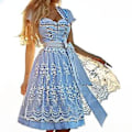 Pikkukuva 1 / 5: S-3XL Clearlove Naisten Saksalainen Dirndl-mekko Puvut Baijerin Oktoberfest Halloween Karnevaaliin (XL Vaaleansininen)