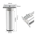Miniatyrbillede 2 af 5: 4 stk. justerbare møbelben, metalbordben 100 mm højde sengben aluminiumlegering mat sil