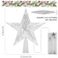 Miniatyrbild 3 av 5: Julgransstjärna med 10 LED-lampor, julgransprydnad, Li