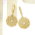 Miniatyrbillede 1 af 3: Diamond Circle Drop Øreringe i Guld over Sterling
