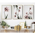 Miniatyrbild 1 av 5: Wekity Tulpan Väggkonst Canvas Print Poster, Enkel Modekonst Ritning Dekoration för Hem Vardagsrum Sovrum Kontor och Barnrum (Set om 3 Oinramade