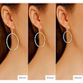 Miniatyrbillede 2 af 3: Store Sterling Sølvbelagte Store Øreringe Cirkel Dangle Drop Øre