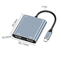Miniatyrbilde 2 av 4: USB 3.0 til Dobbel HDMI Adapter for Stasjonær PC, Datamaskin Windows 10/8/8.1/7/XP/Mac OS( )