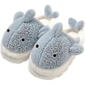 Miniatyrbillede 1 af 2: Haj Slippers, Bløde Plys Haj Fuzzy Slippers til Kvinder Mænd, Vinter Kunstpels Søde Dyre Slippers (37-38 Blå)