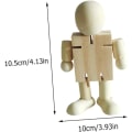 Miniatyrbillede 2 af 5: 4 stk. Hvide Embryo Robot Træhus Ornament Træfigurer U