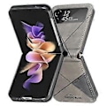 Pikkukuva 2 / 5: Geometriakuvioinen suojakotelo Samsung Galaxy Z Flip 4:lle, kova PC-kehys + PU-nahkainen iskunkestävä suojus
