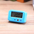 Miniatyrbild 3 av 3: Bärbar LCD-skärm Digital Väckarklocka Snooze med Bakgrundsbelysning Bordsbilinredning (Blå)