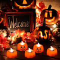 Miniatyrbillede 4 af 5: 12 stk. batteridrevne LED-lys i form af græskar til Halloween