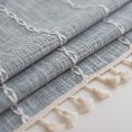 Miniatyrbilde 2 av 5: Blå Dream Nappe carrée Nappe en coton avec pompons (gris fashi