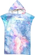 1 st blå och lila tie-dye badponcho strandhanddukar stor storlek,