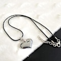 Miniatyrbillede 2 af 5: Hjerte Vedhæng Choker Sort Reb Kæde Halskæde Valentinsdag Fødselsdagsgave (B)