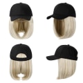 Miniatyrbilde 2 av 4: Baseballcaps med hårfølengelser rett kort bob frisyre
