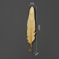 Miniatyrbilde 2 av 5: B-Set med 4 dekorative veggmonterte ginkgo-blad kroker i jern