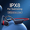 Pikkukuva 2 / 5: Luujohtokuulokkeet Langattomat Bluetooth Ipx8 Mp3-soitin Uinti Vedenpitävä Mikrofoni/YY (Musta Punainen)