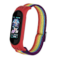 Miniatyrbillede 4 af 5: Til Xiaomi Mi Band 3 / 4 / 5 Twill 8-formet Spænde Urrem (Regnbue)