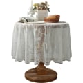 Miniatyrbillede 1 af 5: (Rund 190cm, hvid)Elegant rød blondedug Vintage udskåret La