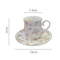 Miniatyrbillede 4 af 5: Tekrus Kaffekrus 180ml-300ml Kapacitet Let at Rengøre, Indflytningsgaver Blomsterdesign med Underkop til Kommerciel Brug Kvinder (Stil A)