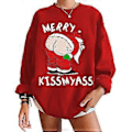 Miniatyrbillede 1 af 5: Sjov Julemand Langærmet Kostume Herre- og Dame Sweater Julemands Printet Sweatshirt (XS Rød)
