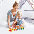 Miniatyrbillede 2 af 5: Træblok Legetøjsbil med Lærende Bogstaver & Illustrerede Terninger Førskole Legetøj til Børn i Alderen