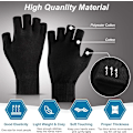 Miniatyrbillede 3 af 5: (2 par) Sorte One Size Fingerless Strikkede Handsker Varme Halv Finger Handsker Vinter Strik Kørehandske