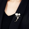 Miniatyrbilde 5 av 5: Temperament Fashion Elegant Kunstig Blomst Rhinestone Brooch P