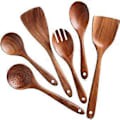 Miniatyrbilde 1 av 5: 6-delt Spurtle-sett i tre for non-stick matlaging og omrøring